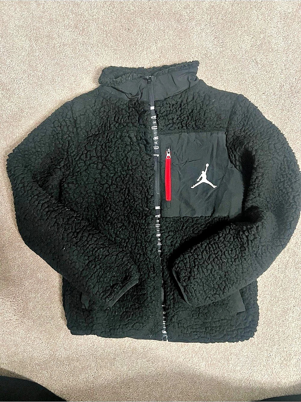 Boys SZ 10/12 Jordan Air Jordan Two-Tone Sherpa Jacket with Hood/ fall jacket